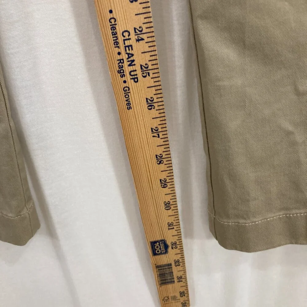 J. Crew Mens Flex Chino Pants size 34 x 32 Cream Tan Straight Leg‎ Preppy Office